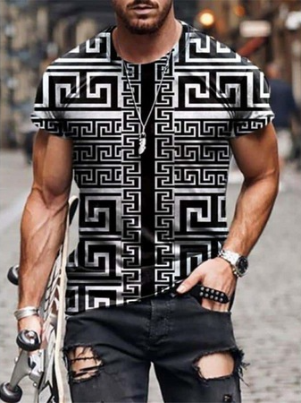 

Short Sleeve Crew Neck Casual Shirts & Tops, As picture, T-shirt