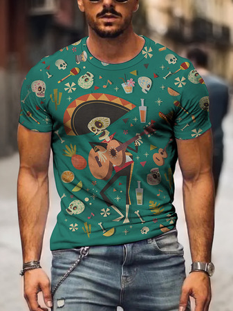 

Cotton Short Sleeve Casual Shirts & Tops, As picture, T-shirt