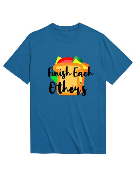 

Unocis Fun Graphic Print Round Neck Short Sleeve T-Shirt, Blue, T-shirts