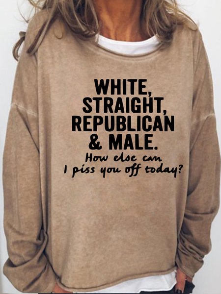 

White Straight Republican and Male Sweatshirts, Light brown, Hoodies&Sweatshirts