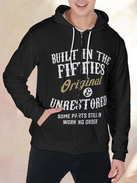 

Built In The Fifties Printed Hooded Outerwear, Black, Hoodies&Sweatshirts