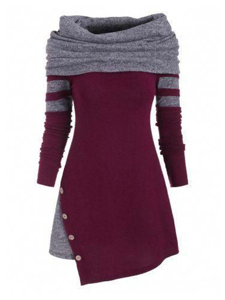 

Regular Fit Cotton Blends Dresses, Gray, Mini Dresses
