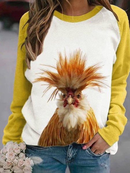 

Statement Girocollo Animale Top, Giallo, Blouses & Shirts