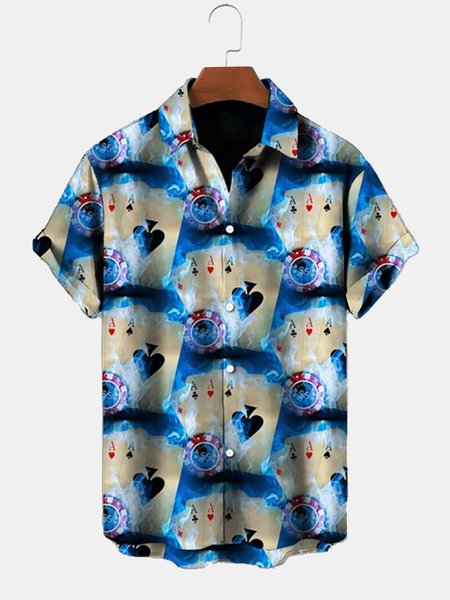 

Vacation Shirt Collar Shirts & Tops, Blue, Men's Floral shirt