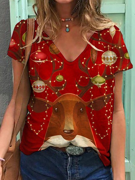 

Christmas gift from the elk Women's T-shirt, Red, T-shirts