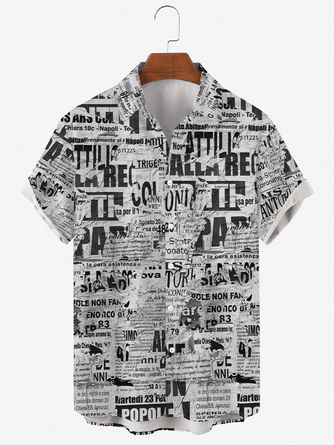 

Casual Shirt Collar Short Sleeve Shirts & Tops, White, Men's Floral shirt