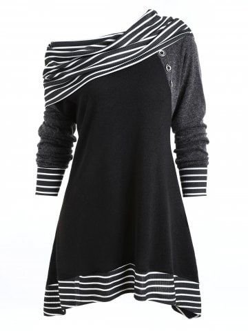 

Striped Casual Shirts & Tops, Black, Tops