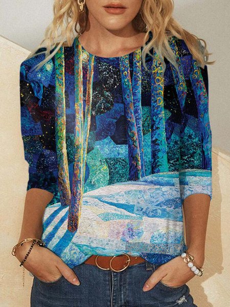 

Cotton Blends Casual Shirts & Tops, Blue, Hoodies&Sweatshirts