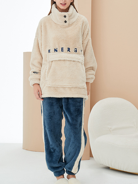 

Letter Pockets Loosen Simple Suits, Off white, Suits