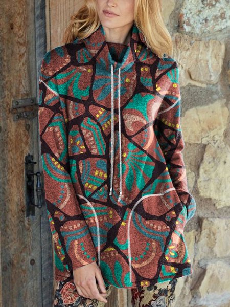 

Loosen Geometric Shirts & Tops, As picture, T-Shirts