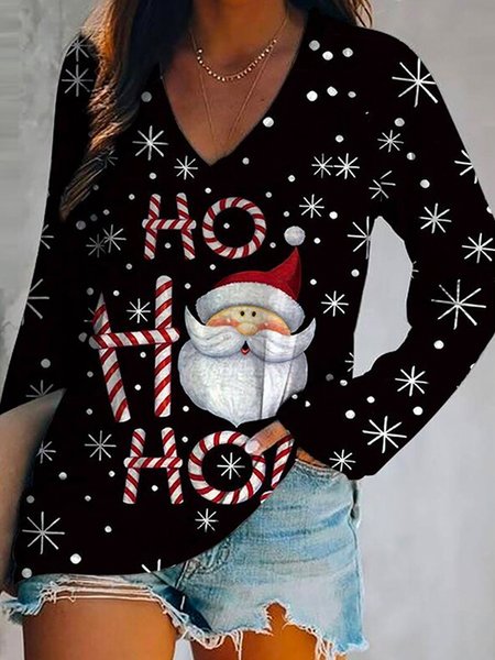 

V Neck Shirts & Tops, Black, T-Shirts