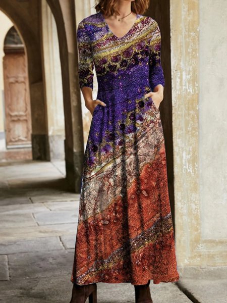 

Cotton Gorgeous V Neck Dresses, Multicolor, Maxi Dresses