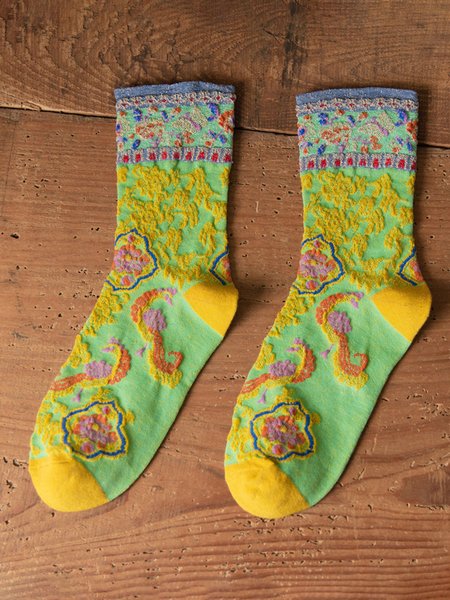

Vintage Embroidered Cotton Socks, Socks