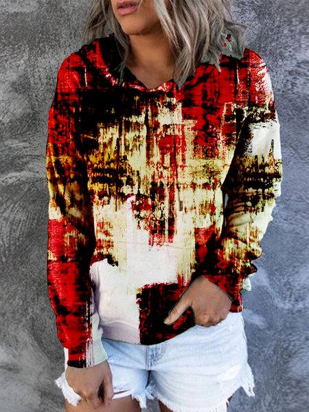 

Loosen Casual Cotton Blends Sweatshirt, Red, Hoodies&Sweatshirts