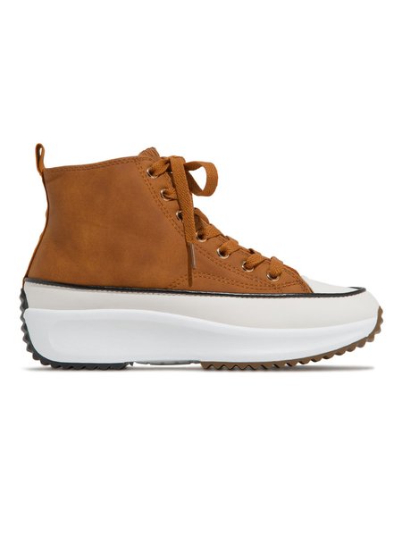 

Simple Lace-up High-top Wedge Shoes, Orange, Women Shoes