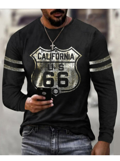 

Crew Neck Casual Shirts & Tops, As picture, T-shirt