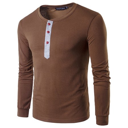 

Casual Long Sleeve Crew Neck Shirts & Tops, Coffee, T-shirt