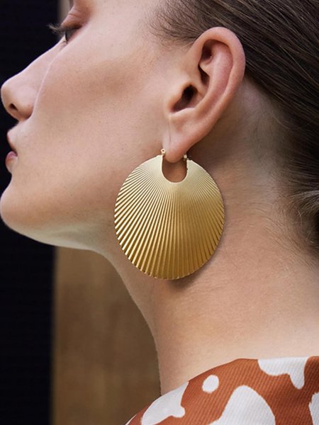 

Vintage Metal Plain Earrings, As picture, Earrings