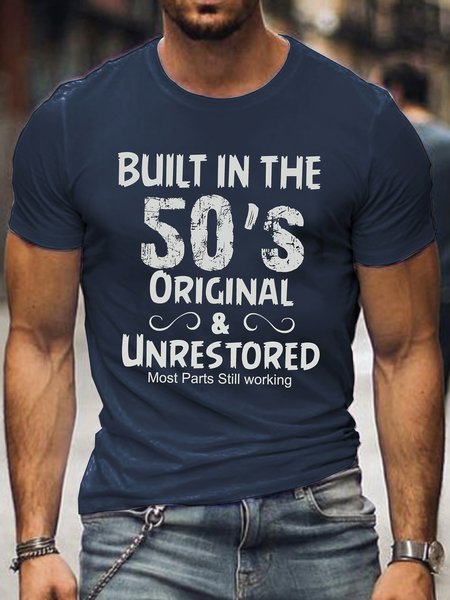 

Built In The 50's Original Print Short Sleeve Shirts & Tops, Purplish blue, T-shirts