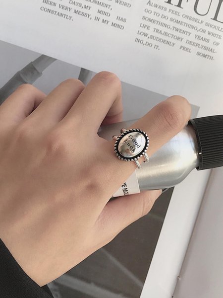 Simple Metal Plain Ring, Silver, Necklaces