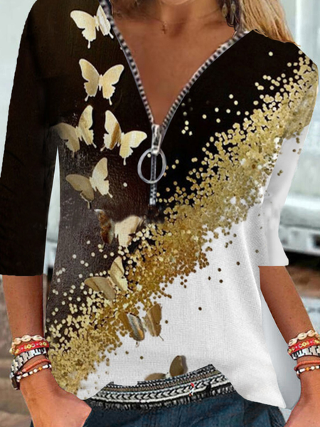 

Cotton Loosen Shirts & Tops, As picture, Tops