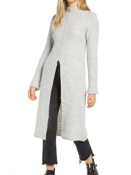 

Winter Plain Stand Collar Regular Fit High Stretch Sweater, Gray, Pullovers