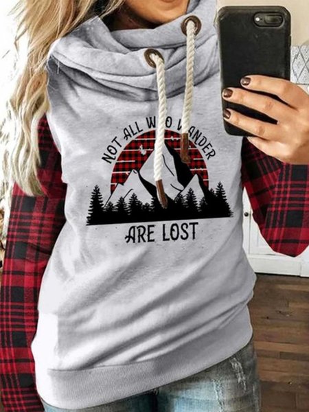 

Casual Long Sleeve Printed Sweatshirt, Gray, Hoodies & Sweatshirts