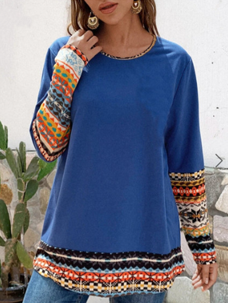 

Tribal Crew Neck Shirts & Tops, Blue, T-Shirts