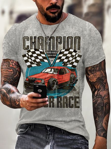 

Short Sleeve Crew Neck Casual T-shirt, Color1, Men's t-shirts