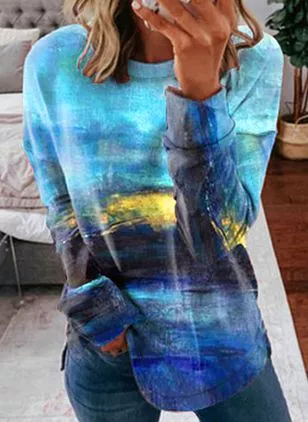 

Casual Abstract Regular Fit Long Sleeve Sweatshirt, Blue, Sweatshirts & Hoodies