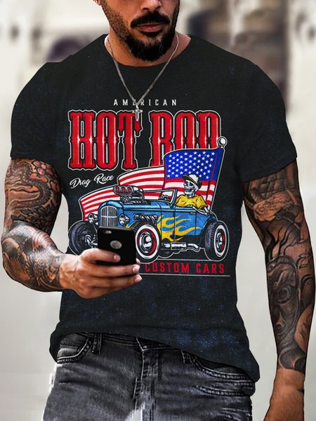 

Casual Cotton Blends T-shirt, Color1, Men's t-shirts