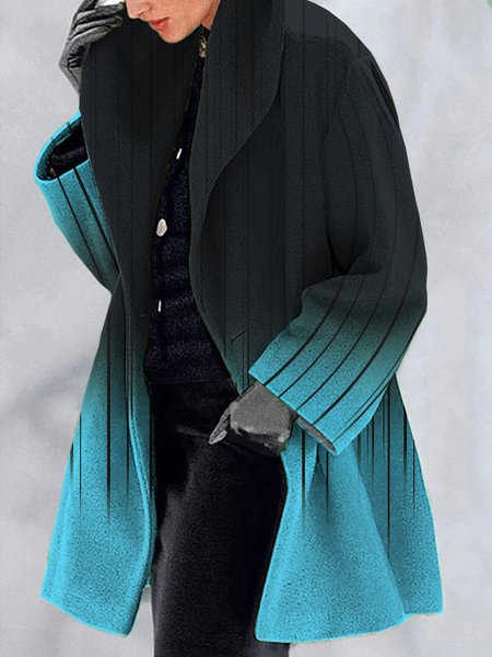 

Casual Loosen Lapel Outerwear, Blue, Coats & Jackets