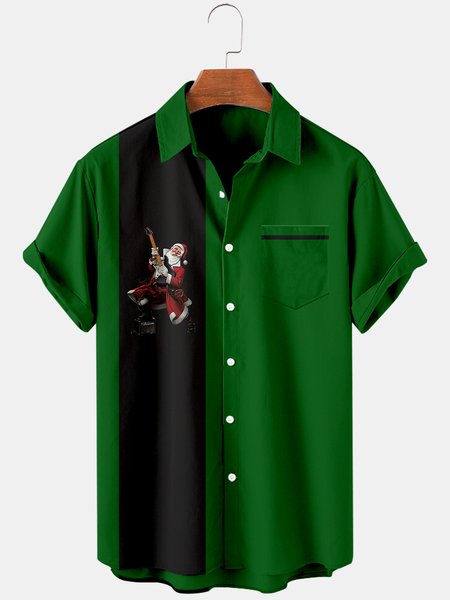 

Shirt Collar Short Sleeve Shirts & Tops, Green, Shirt