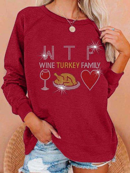 

Wine Red Vintage Cotton Blends Loosen Sweatshirt, Hoodies & Sweatshirts