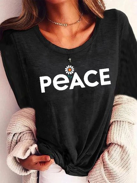 

Letter Cotton Blends Shirts & Tops, Black, Tees & T-shirts