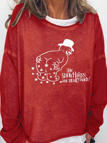 

How Snow Flakes Are Really Made Cotton Blends Sweatshirts, Red, Hoodies&Sweatshirts