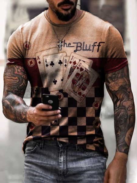 

Sporty Short Sleeve Shirts & Tops, Multicolor, Men's t-shirts