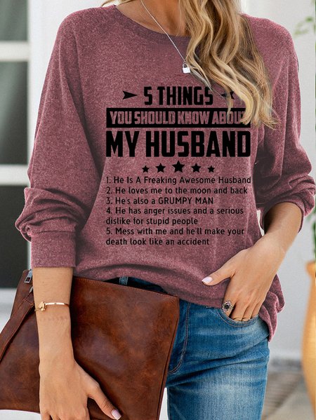 

Five Things About My Husband Shirts & Tops, Red, Hoodies&Sweatshirts