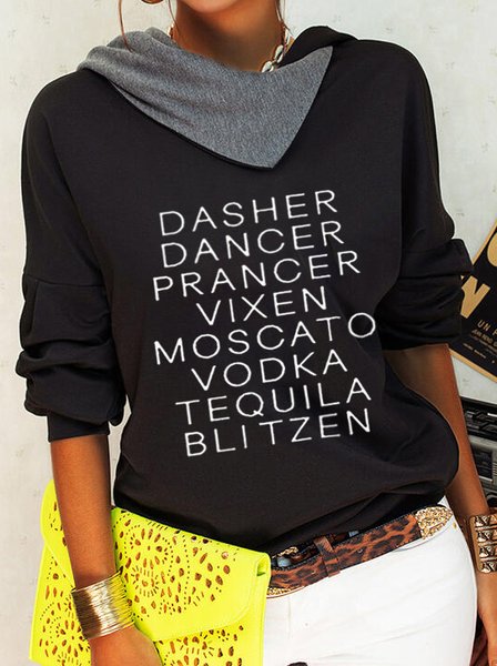 

Off Shoulder Letter Sweatshirt, Black, Hoodies & Sweatshirts