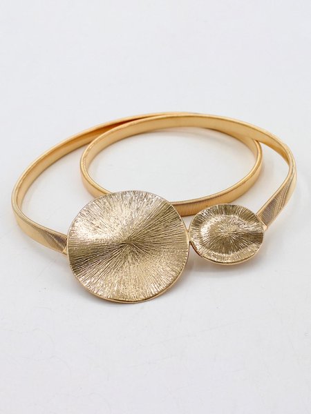 

Elegant Plain Metal Belt, Golden, Accessories