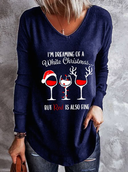 

IM Dreaming Of White Chrismas But Red Is Also Fine Letter Sweatshirt, Deep blue, Hoodies&Sweatshirts