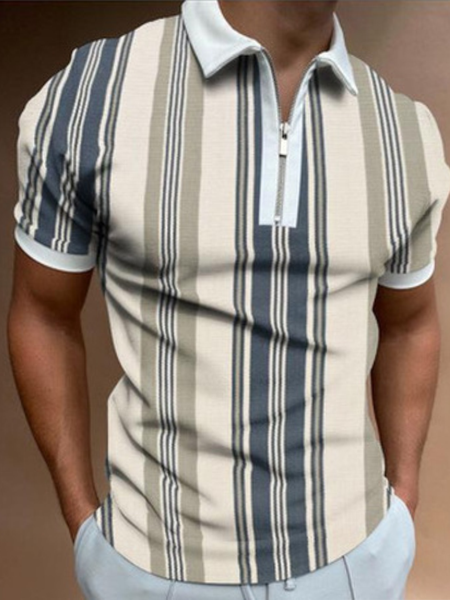 

Short Sleeve Lapel Polo shirt, As picture, Men's t-shirts