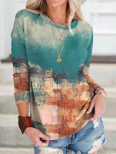 

Abstract Loosen Sweatshirt, Multicolor, Sweatshirts & Hoodies