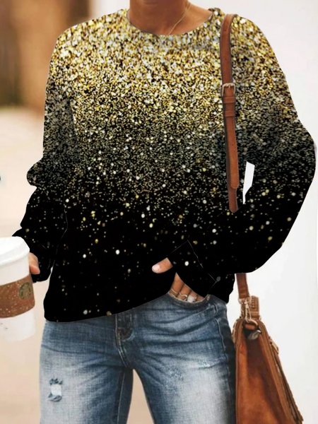 

Loosen Crew Neck Casual Sweatshirt, As picture, Hoodies & Sweatshirts
