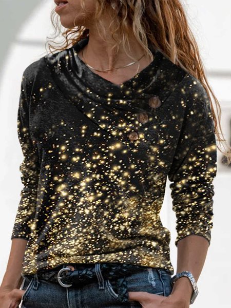 

Cowl Neck Casual Shirts & Tops, Black, Tops