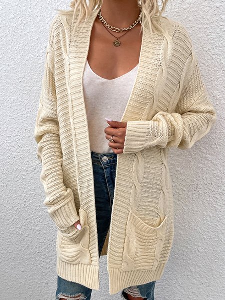 

Casual Loosen Wool/Knitting Outerwear, Apricot, Sweaters&Cardigans