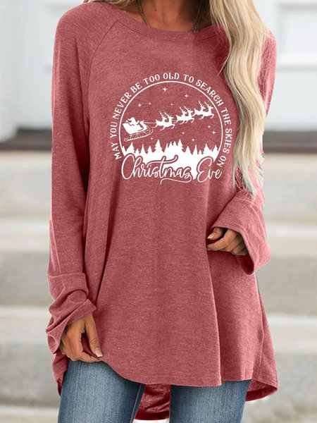 

Christmas old Casual Letter Shirts & Tops, Red, Dresses