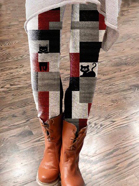

Geometric Pants, As picture, Leggings
