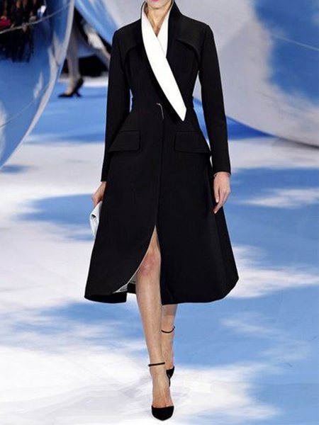 

Lady Long Sleeve Regular Fit Solid Outerwear, Black, Coats