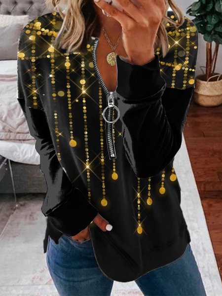 

Abstract Cotton Loosen Sweatshirt, Black, Hoodies & Sweatshirts